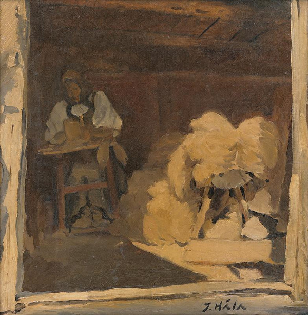 Jan Hála – Česanie ľanu 