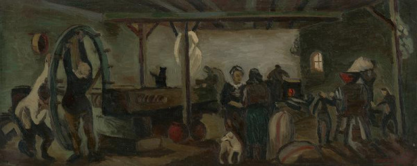 Ján Želibský – Lisovanie konopného oleja 