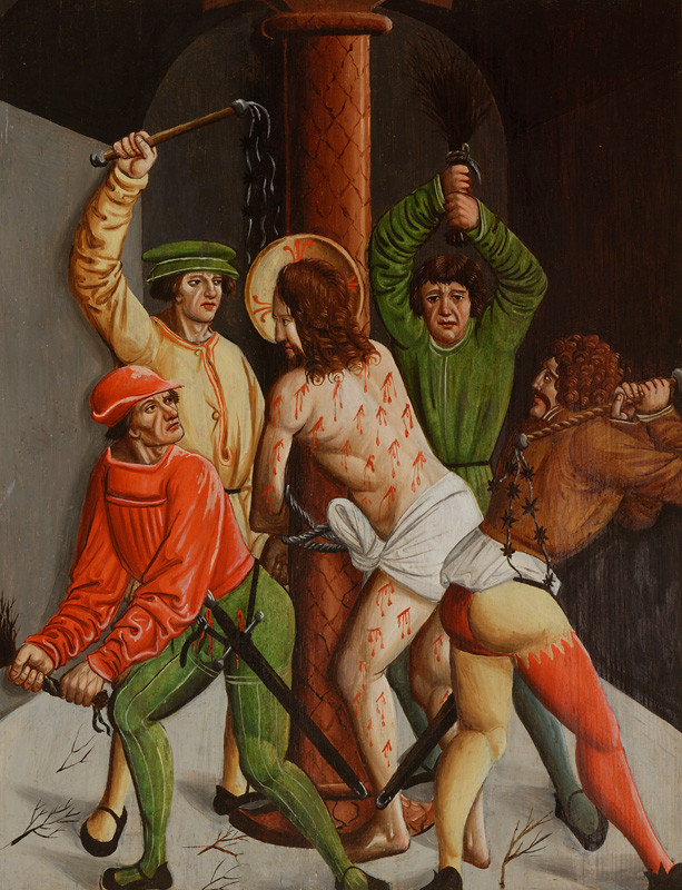 Slovenský maliar z 1. tretiny 16. storočia – Bičovanie Krista - 2 tabule, 1527, Slovenská národná galéria 