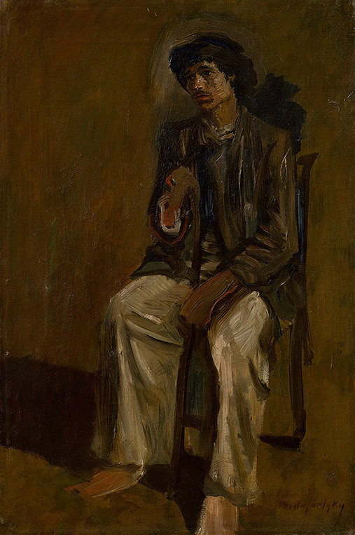 Ladislav Mednyánszky – Seated Gypsy with a Staff
