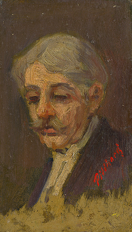 Ľudovít Pitthordt – Portrait of an Old Man with Half-Closed Eyes