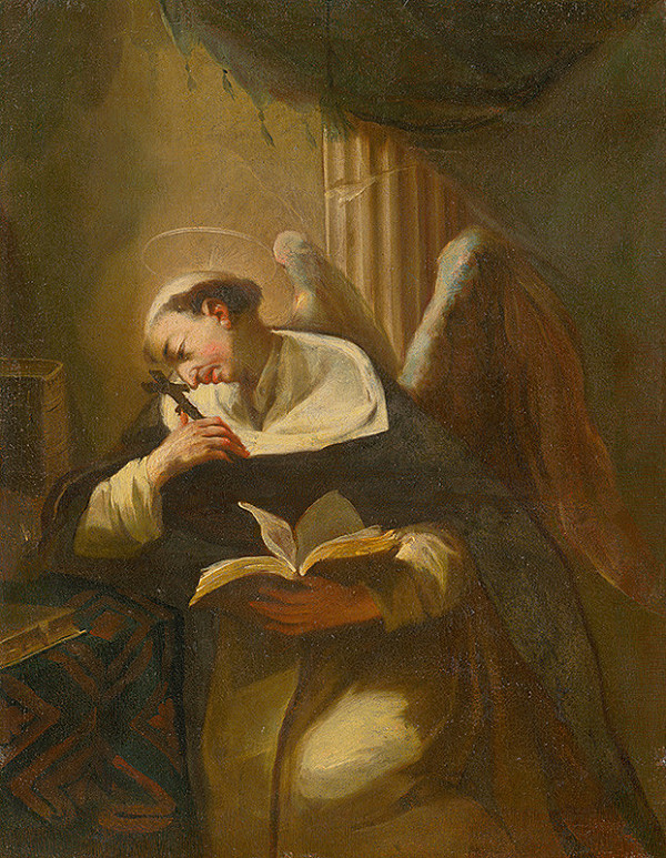 Stredoeurópsky - Slovenský - maliar z 2. polovice 18. storočia – Kľačiaci rozjímajúci svätec