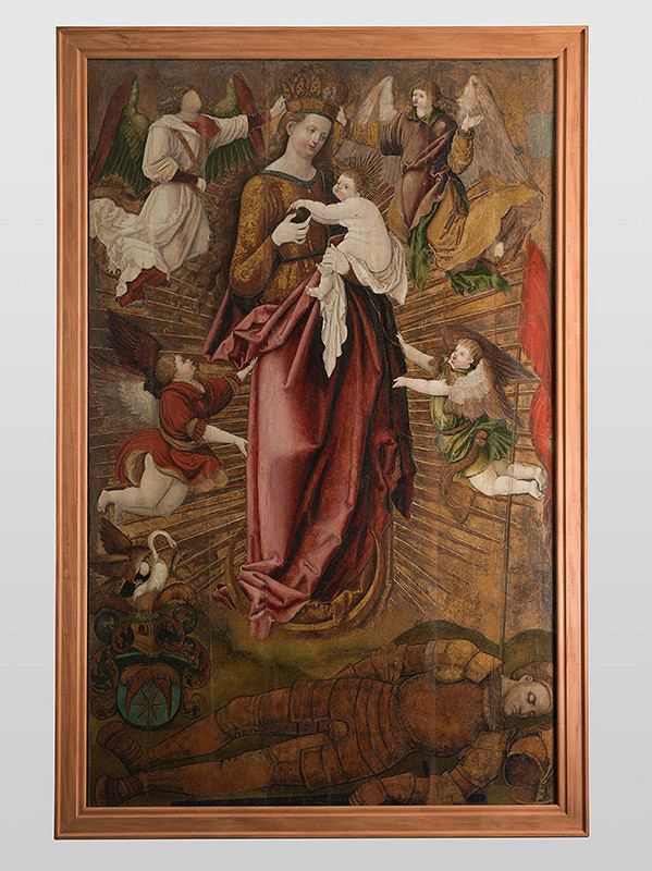 Neznámy maliar – Votive Painting (epitaph of Imrich -?- Czobor I.) with Madonna on  