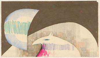 Milan Paštéka – Mesiac a kôň - Návrh na gobelín 