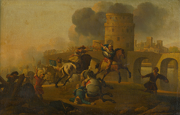 J. von Lochteren, Holandský maliar zo začiatku 18. storočia – Bitka pred hradbami mesta 