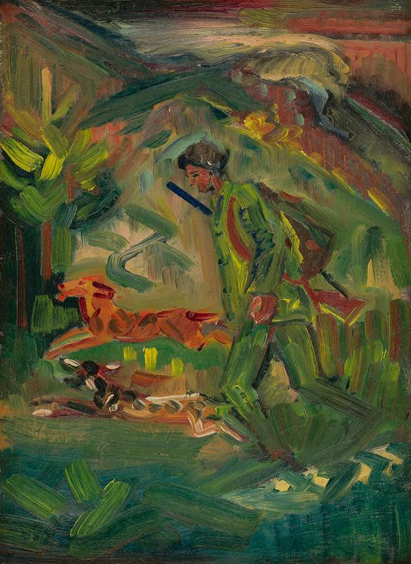 Arnold Peter Weisz-Kubínčan – Kráčajúci poľovník so psami