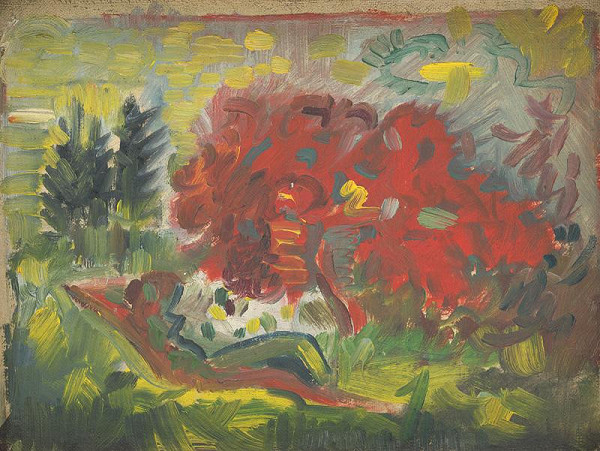 Arnold Peter Weisz-Kubínčan – Reclining Nude in a Garden