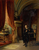 Karl Probst – Interior with Man Reading 