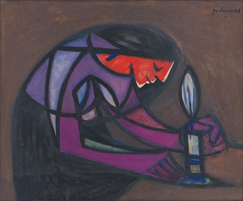 Ladislav Guderna – Žena pri sviečke, 1948, Slovenská národná galéria 