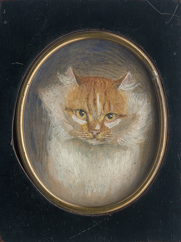 Stredoeurópsky miniaturista z 1. štvrtiny 19. storočia – Head of a Cat