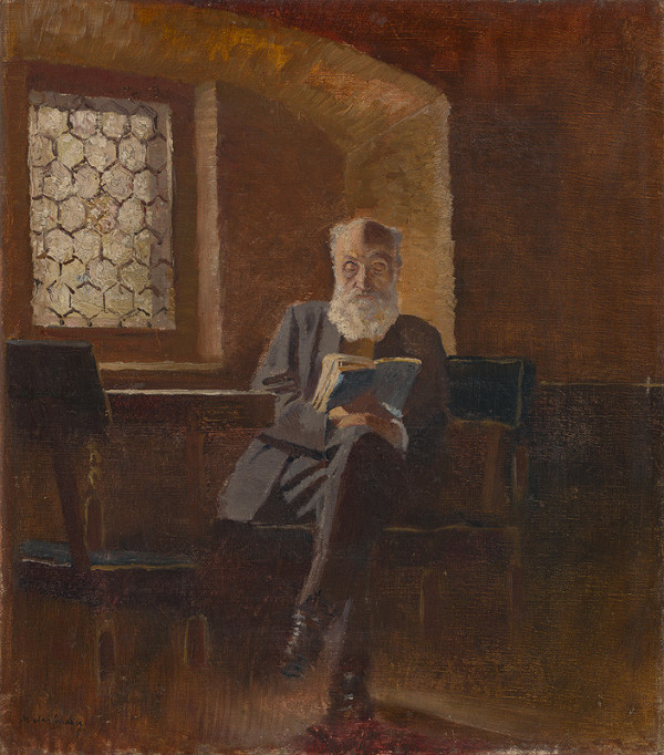 Ladislav Mednyánszky – Man Reading. Baron Eduard Mednyászky, the Painter's Father