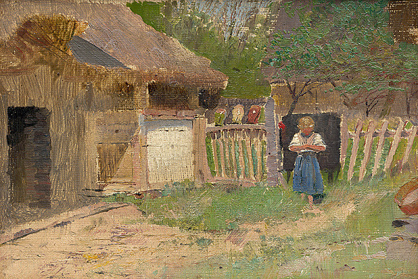 Ladislav Mednyánszky – Dievčatko na dedinskom dvore 