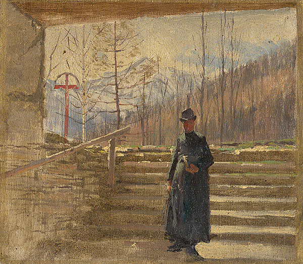Ladislav Mednyánszky – Study of Walking Priest 