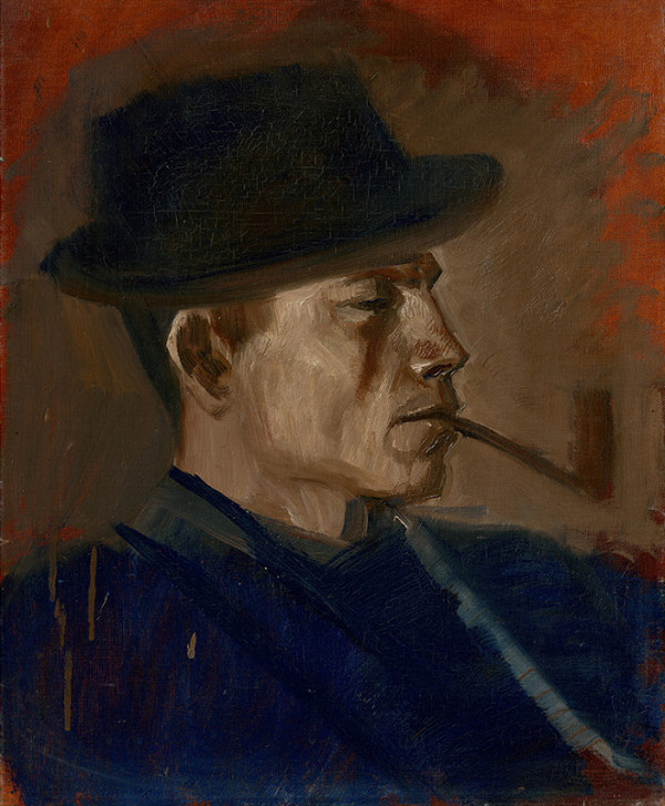 Ladislav Mednyánszky – Fajčiaci muž v modrom 