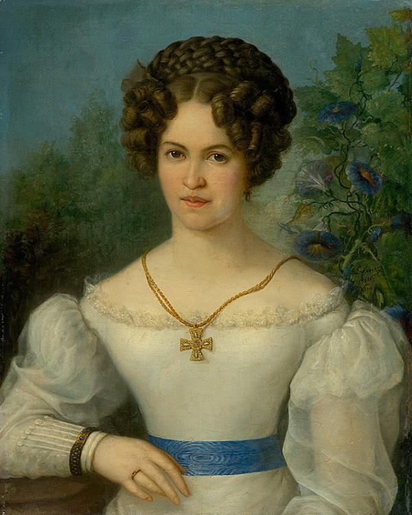 Jozef Ginovský – Portrait of a Young Lady in a White Dress