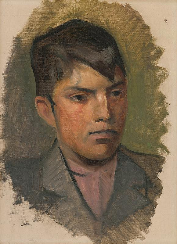 Ladislav Mednyánszky – Head Study of a Boy in a Pink Shirt