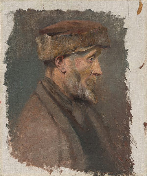 Ladislav Mednyánszky – Study of a Poor Old Man in a Fur Cap