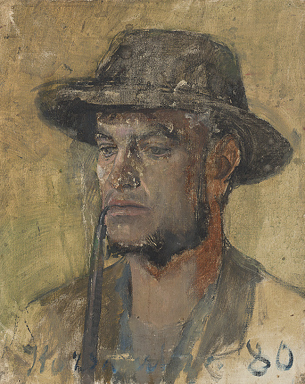 Ladislav Mednyánszky – Sketch of a Head of a Smoking Young Man