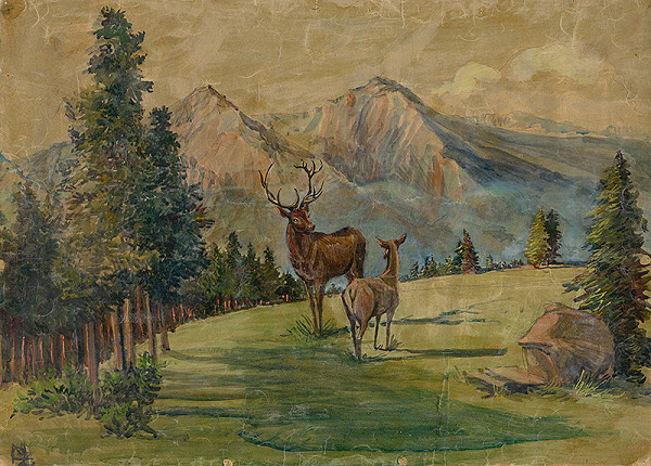 Margita Czóbelová – Deer in Mountain Meadow