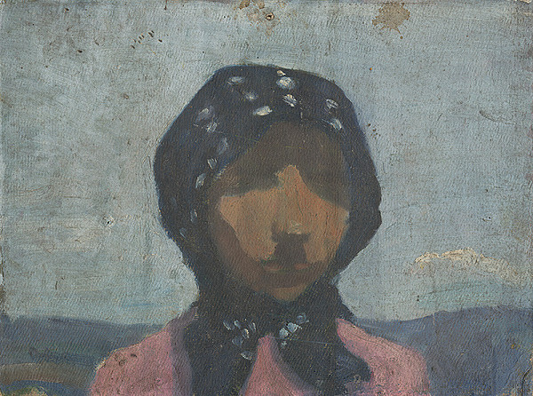 Frida Konstantin – Study of a Peasant in a Black Spotted Scarf 