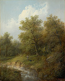 Eduard Boehm – Mountain Brook with a Fisherman 