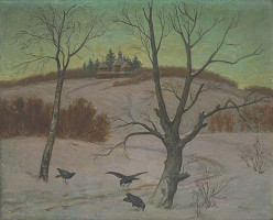 Andrej Kováčik – Winter Landscape with a Church 