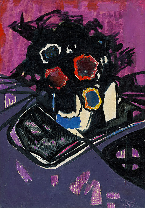 Rūdolfs Pinnis – Flowers on Purple Background 