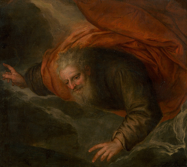 Severotaliansky maliar – God the Father on a Cloud - Fragment of Altarpiece