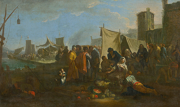 Dirck Helmbreeker – Market Scene in a Port 