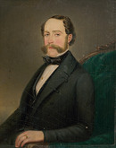 Ľudovít Nyulassy – Portrait of a Man in a Green Armchair 