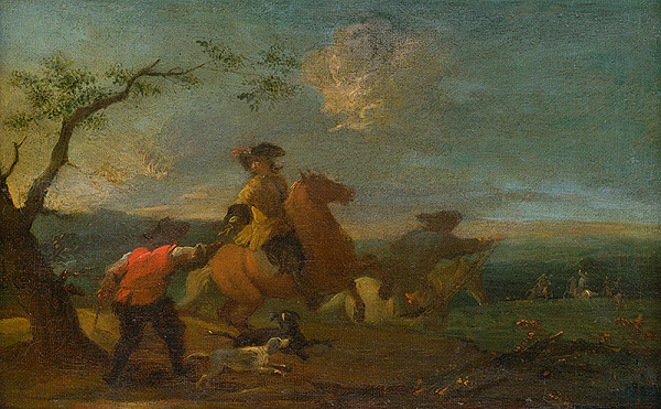 Nemecký maliar z 1. polovice 18. storočia – Jazdecký motív - Lovecká scéna