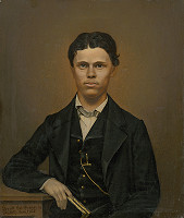 Johann Perger – Štúdia portrétu mladého muža s knihou 