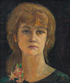 Kvetoslava Gandlová – Self-Potrait with a Pomegranate Flower 