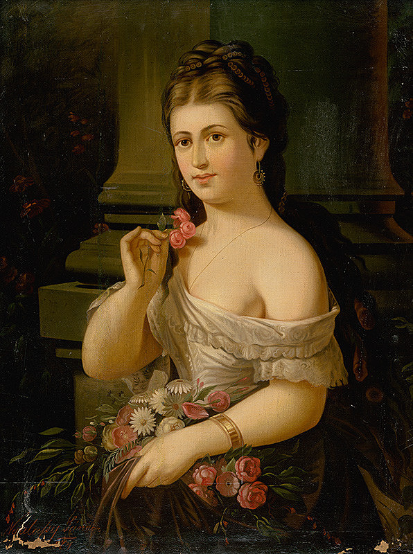 Alexander Nyulassy – Young Woman with a Bouquet