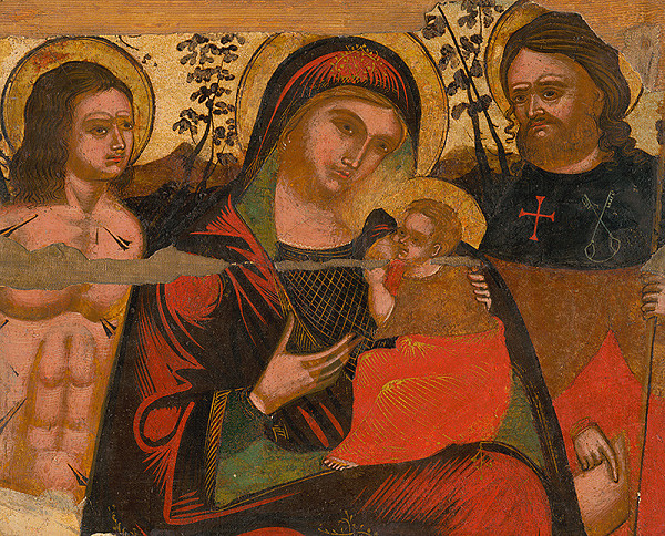 Neznámy ikonopisec – Madona medzi sv. Šebastiánom a Rochom
