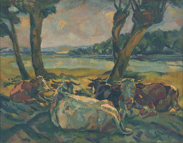 Gustáv Mallý – Cows Resting 