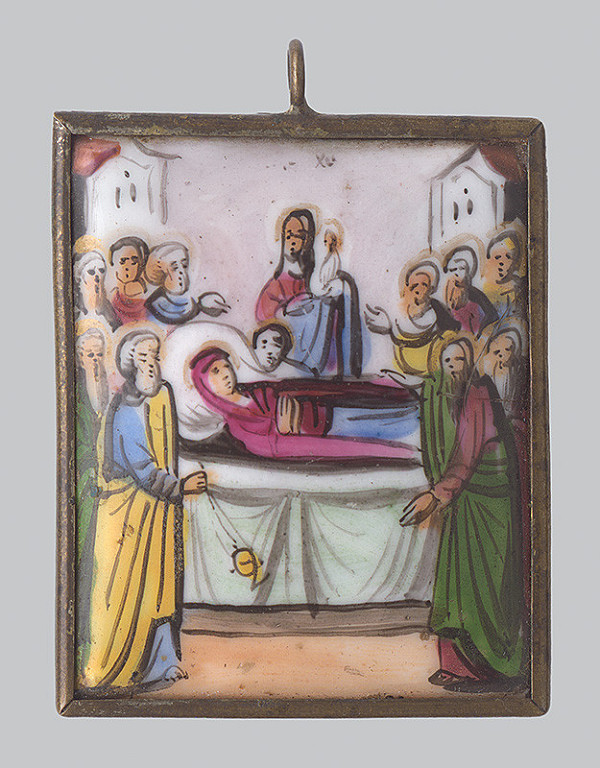 Ruský emailér - miniaturista z 19. storočia – Medaillon of the Death of the Virgin - Pedant