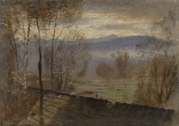 Ladislav Mednyánszky – Early Evening Landscape with a River