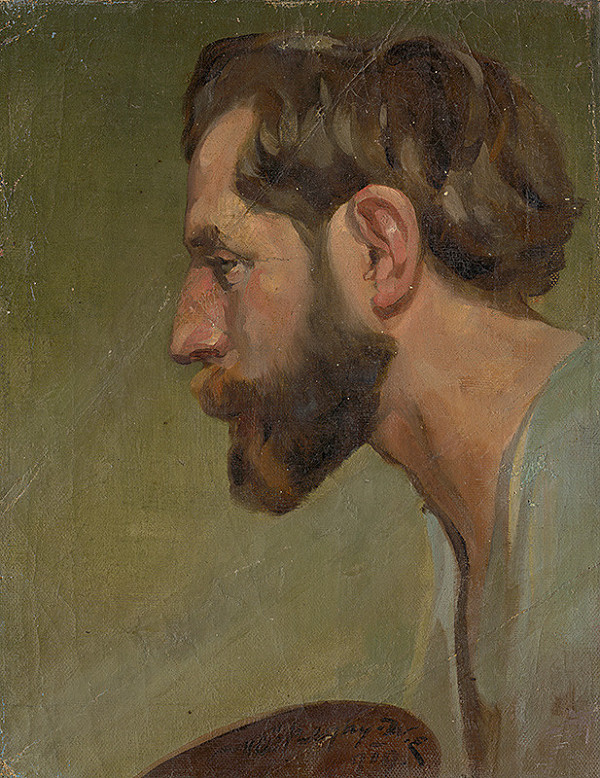 Elemér Kőszeghy-Winkler – Muž s bradou z profilu 