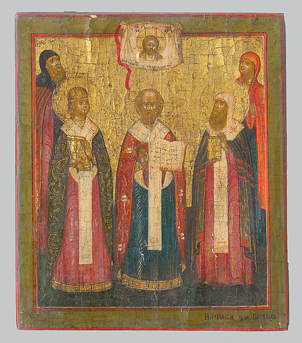 Ruský ikonový maliar – Svätci s mandylionom