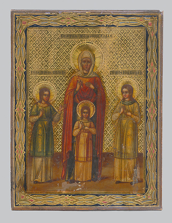 Ruský ikonový maliar – Svätá Žofia Mučenica s dcérami