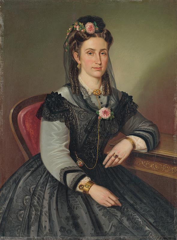 Peter Michal Bohúň – Portrait of a Seated Lady (Mrs. Ilona Kubínyiová-Zmeškalová)