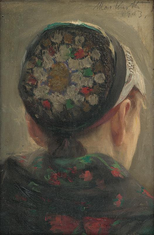 Maximilián Kurth – Head Study of a Woman in a Bonnet