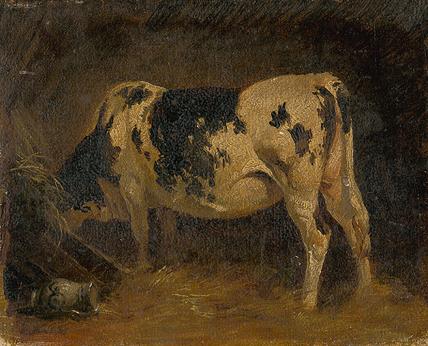 Friedrich Gauermann – Cow in a Barn