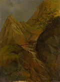 Jozef Božetech Klemens – Mountain Landscape with a Waterfall 