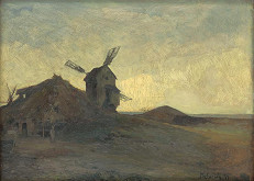 Alois Kalvoda – Landscape with a Windmill 
