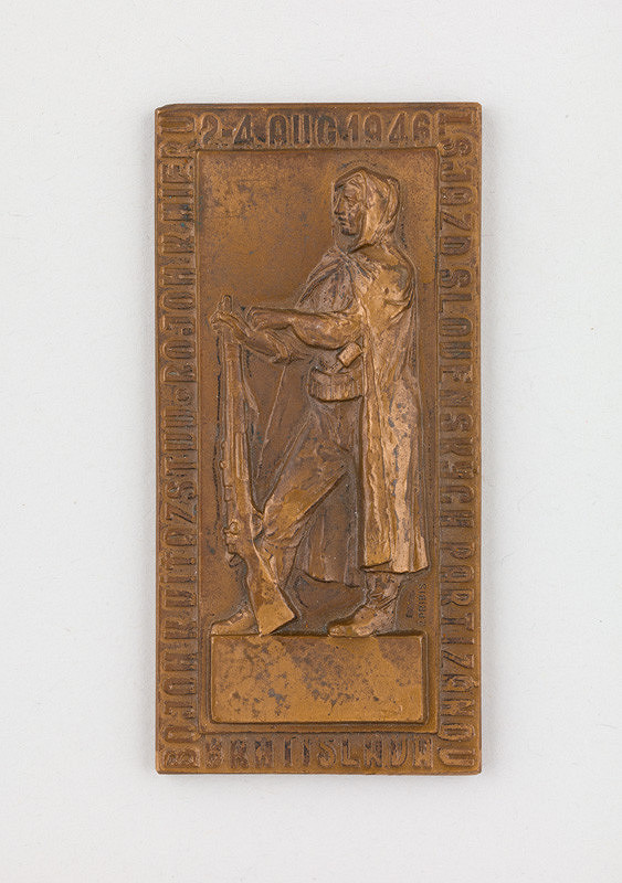 Rudolf Pribiš – Plaketa k I.zjazdu slovenských partizánov v Bratislave 1946 