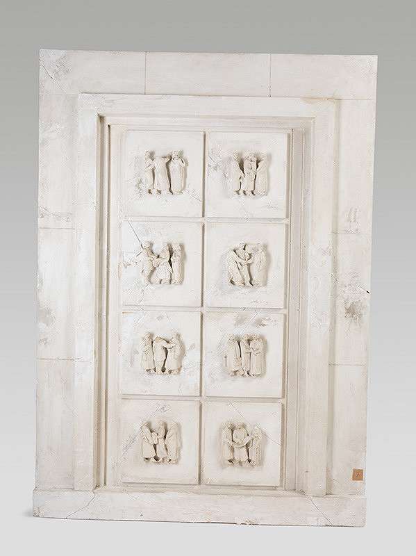 Rudolf Pribiš – Tretinová štúdia vnútornej strany bronz.dverí pamätníka sov.armády na Slavíne 