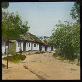 Karel Dvořák – Vesnická ulice na neuvedeném místě 