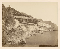 Achille Mauri – Amalfi. Panoráma pobrežia Amalfi zo S. Christoforo 